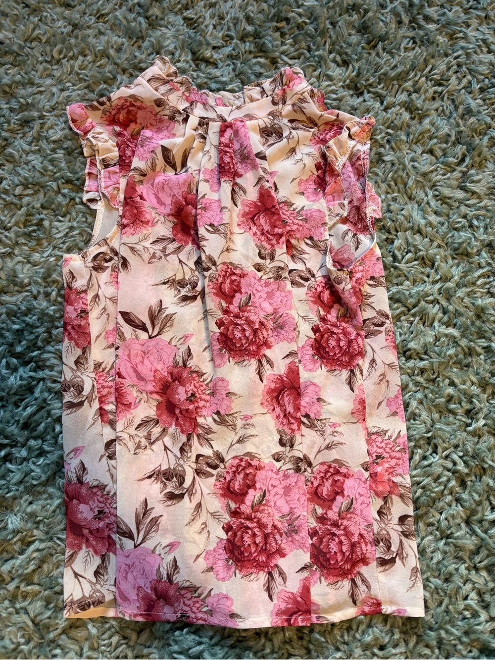 NWOT Sheer Floral Sleeveless Blouse